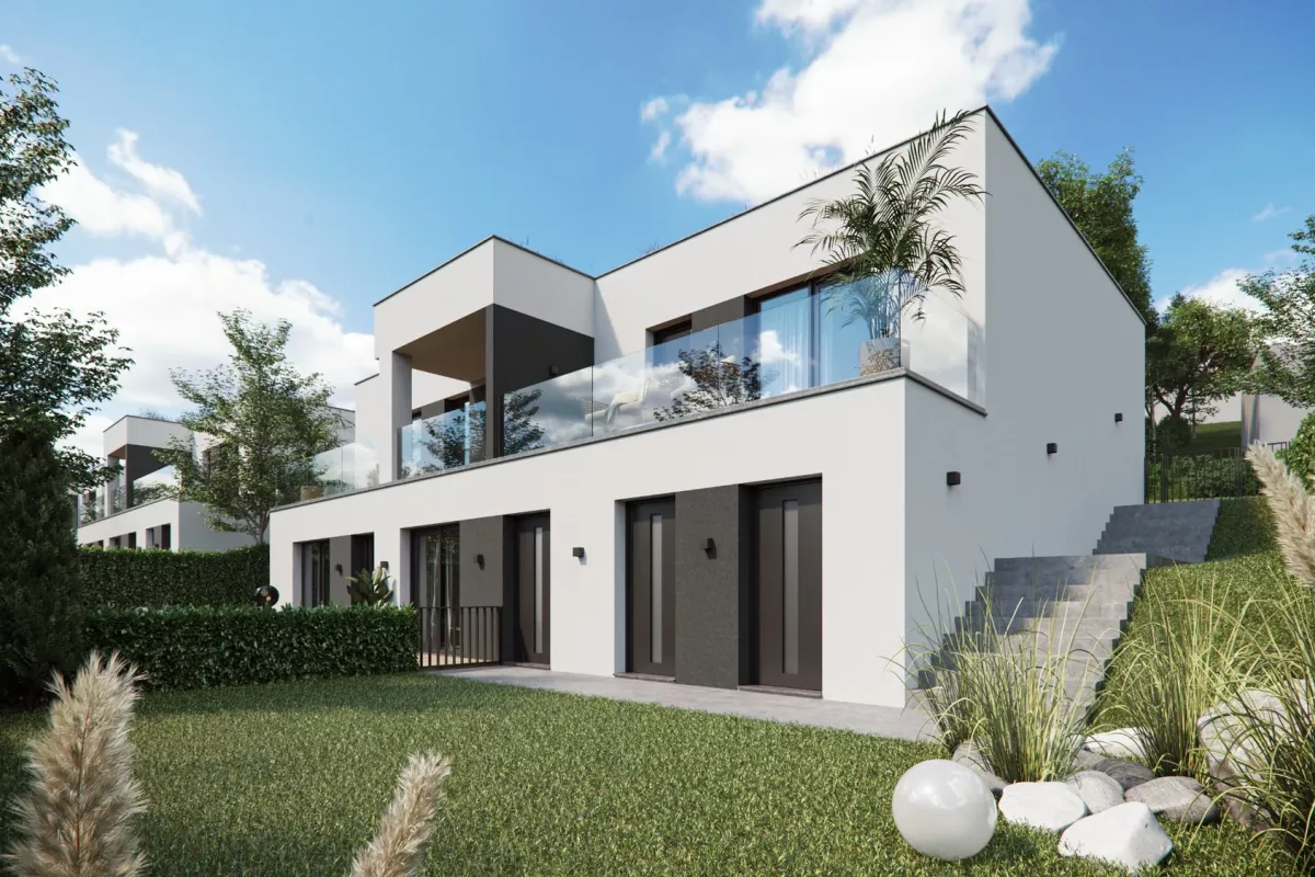 Terasy a architektura první etapy · pohled 8